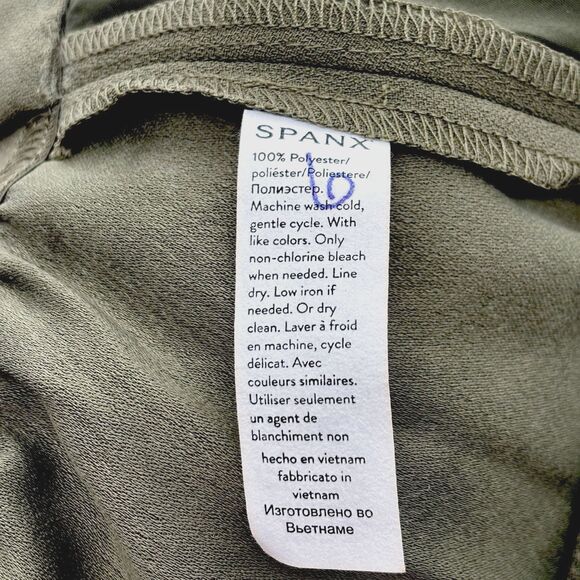 SPANX Carefree Crepe Trouser Pants Olive Green Size XL Petite NWT - Picture 6 of 7